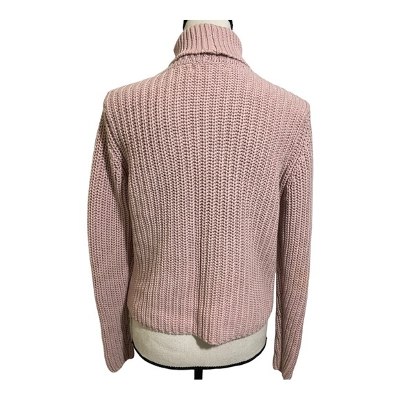 Lord & Taylor womens heavy knit turtleneck sweater pink. Size Small cable knit - Picture 4 of 7